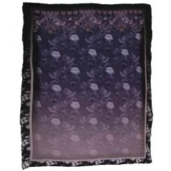 813 - Annalisa Giuntini - Cashmere Scarf with Flowers on Purple - Scarves and Foulard - Scarf of High Quality Luxury - Avvenice