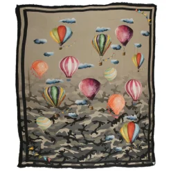 813 - Annalisa Giuntini - Cashmere Scarf with Hot Air Balloons - Scarves and Foulard - Scarf of High Quality Luxury - Avvenice