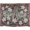 813 - Annalisa Giuntini - Silk Scarf with Zebras, Palms and Flowers - Scarves and Foulard - Scarf of High Quality Luxury - Avvenice