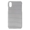 2 ME Style - Case Croco Gris Clair - iPhone XS Max - Crocodile Leather Cover - Avvenice