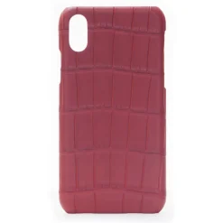 2 ME Style - Case Croco Rouge Vif - iPhone X / XS - Crocodile Leather Cover - Avvenice