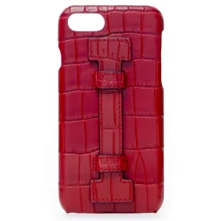 2 ME Style - Case Fingers Croco Red / Red - iPhone 8 / 7 - Crocodile Leather Cover - Avvenice