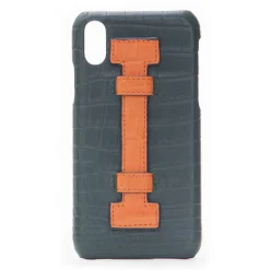 2 ME Style - Case Fingers Croco Green / Orange - iPhone XS Max - Crocodile Leather Cover - Avvenice