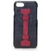 2 ME Style - Case Fingers Croco Black / Red - iPhone 8 / 7 - Crocodile Leather Cover - Avvenice