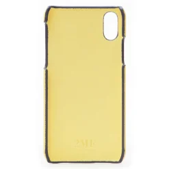 2 ME Style - Case Fingers Leather Yellow / Croco Blue - iPhone XR - Crocodile Leather Cover - Avvenice