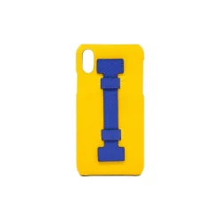2 ME Style - Case Fingers Leather Yellow / Blue - iPhone XR - Leather Cover - Avvenice