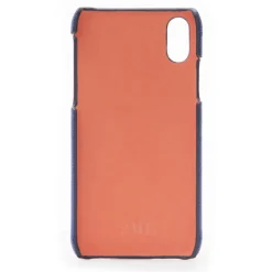2 ME Style - Case Fingers Leather Blue / Croco Orange - iPhone XR - Crocodile Leather Cover - Avvenice