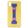 2 ME Style - Case Fingers Leather Yellow / Croco Blue - iPhone XS Max - Crocodile Leather Cover - Avvenice