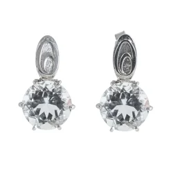 Ab Ove - Earrings in Silver with Rock Crystal Stone ct 20 - Iris Collection - Handcrafted Earrings - High Quality Luxury - Avvenice