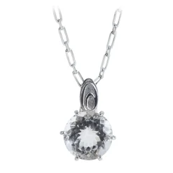 Ab Ove - Pendant in Silver with Rock Crystal Stone ct 20 - Iris Collection - Handcrafted Necklace - High Quality Luxury - Avvenice