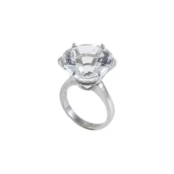 Ab Ove - Ring in Silver with Rock Crystal Stone ct 20 - Iris Collection - Handcrafted Ring - High Quality Luxury - Avvenice