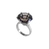 Ab Ove - Ring in Silver with Fumè Quartz Stone ct 20 - Iris Collection - Handcrafted Ring - High Quality Luxury - Avvenice
