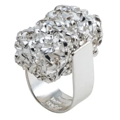 Ab Ove - Twine Rectangular Ring in Silver - Twine Collection - Handcrafted Ring - High Quality Luxury - Avvenice