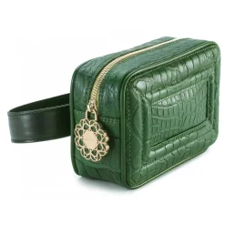Aleksandra Badura - Camera Belt Bag - Crocodile & Calfskin Belt Bag - Green - Luxury High Quality Leather Bag - Avvenice