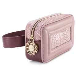 Aleksandra Badura - Camera Belt Bag - Python & Goatskin Belt Bag - Rose - Luxury High Quality Leather Bag - Avvenice