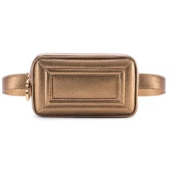 Aleksandra Badura - Camera Belt Bag - Goatskin Belt Bag - Bronze - Luxury High Quality Leather Bag - Avvenice