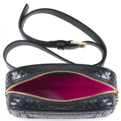 Aleksandra Badura - Camera Belt Bag - Python & Calfskin Belt Bag - Onyx - Luxury High Quality Leather Bag - Avvenice