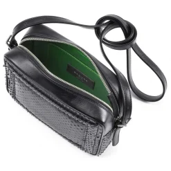 Aleksandra Badura - Camera Bag - Python & Calfskin Mini Bag - Black - Luxury High Quality Leather Bag - Avvenice