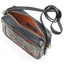 Aleksandra Badura - Camera Bag - Python & Calfskin Mini Bag - Orange & Grey - Luxury High Quality Leather Bag - Avvenice