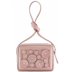 Aleksandra Badura - Camera Bag - Python & Calfskin Mini Bag - Quartz Rose - Luxury High Quality Leather Bag - Avvenice