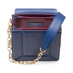 Aleksandra Badura - Candy Bag - Python & Calfskin Shoulder Bag - Blue China - Luxury High Quality Leather Bag - Avvenice