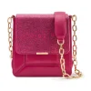 Aleksandra Badura - Candy Bag - Calfskin & Lizard Shoulder Bag - Fuxia - Luxury High Quality Leather Bag - Avvenice
