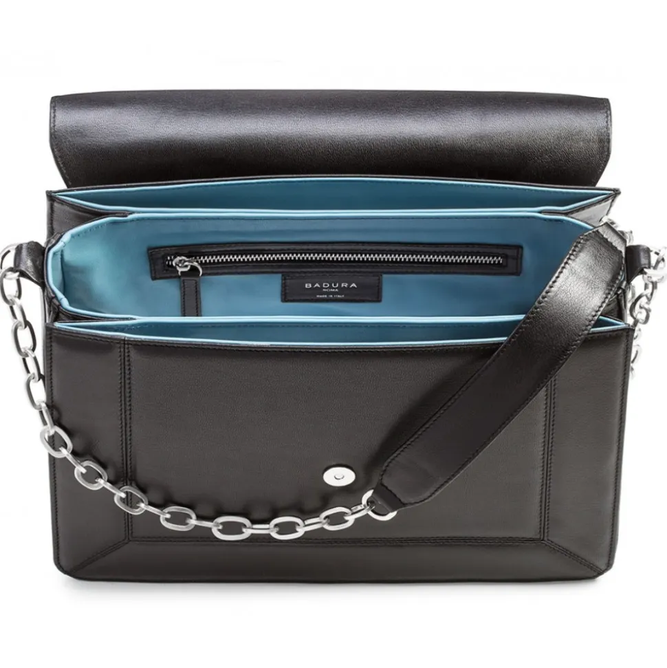 Aleksandra Badura - Candy Bag Postina - Calfskin Shoulder Bag - Onyx - Luxury High Quality Leather Bag - Avvenice
