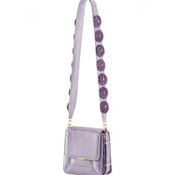 Aleksandra Badura - Candy Bag - Crocodile & Calfskin Shoulder Bag - Violet - Luxury High Quality Leather Bag - Avvenice