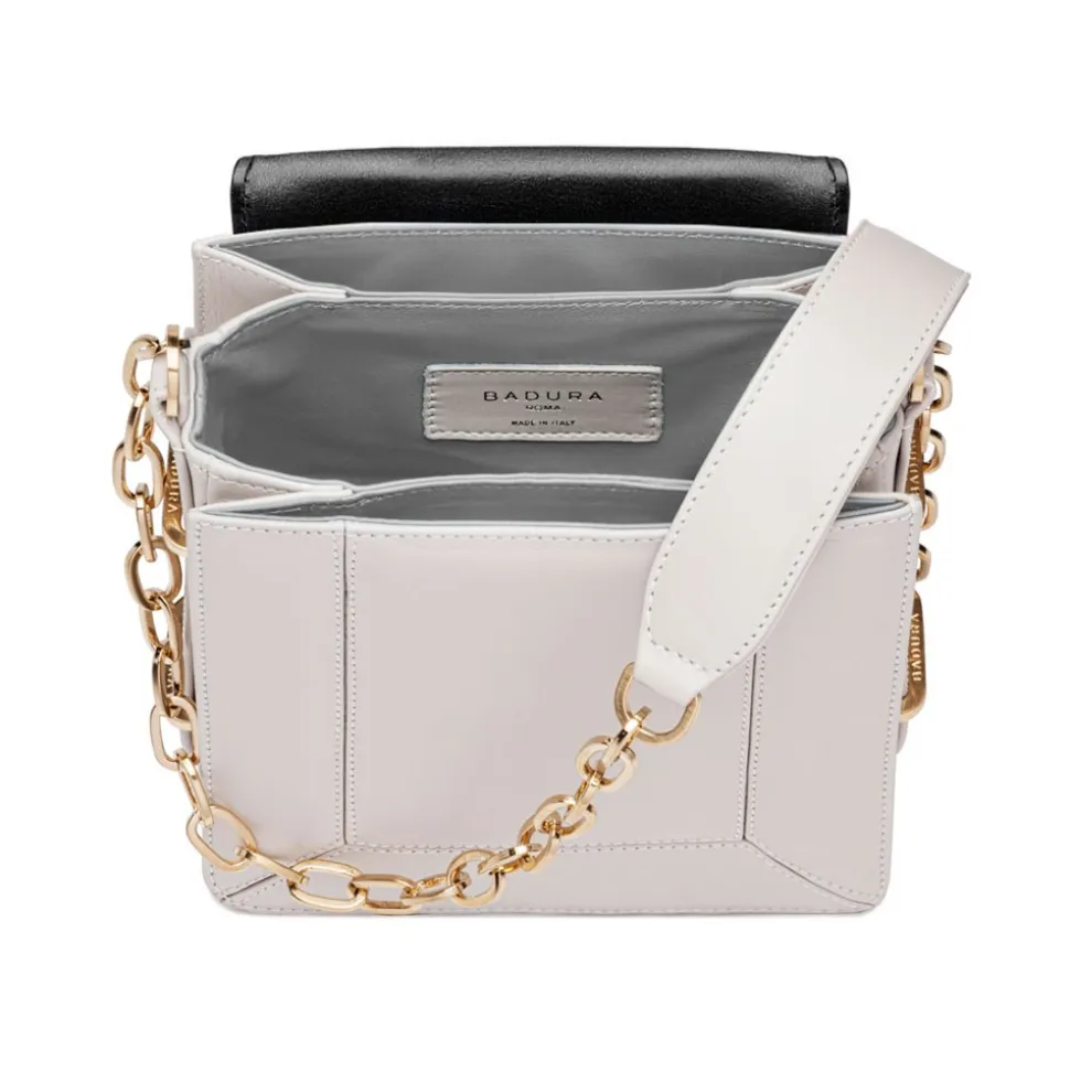 Aleksandra Badura - Candy Bag - Python & Calfskin Shoulder Bag - Black & White - Luxury High Quality Leather Bag - Avvenice