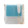 Aleksandra Badura - Candy Bag - Stingray & Calfskin Shoulder Bag - Turquoise and White Ice - Luxury High Quality Leather Bag - Avvenice