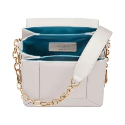 Aleksandra Badura - Candy Bag - Stingray & Calfskin Shoulder Bag - Turquoise and White Ice - Luxury High Quality Leather Bag - Avvenice