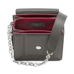 Aleksandra Badura - Candy Bag - Lizard & Crockodile Shoulder Bag - Graphite - Luxury High Quality Leather Bag - Avvenice