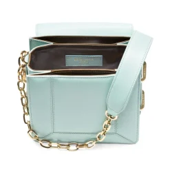 Aleksandra Badura - Candy Bag - Python & Calfskin Shoulder Bag - Karung Aquamarine - Luxury High Quality Leather Bag - Avvenice
