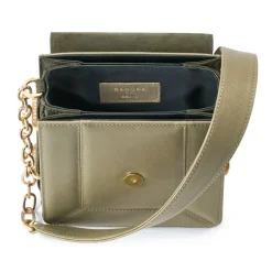 Aleksandra Badura - Candy Bag - Python & Calfskin Shoulder Bag - Olive - Luxury High Quality Leather Bag - Avvenice