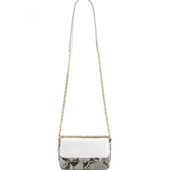 Aleksandra Badura - Candy Bag Mini - Python Shoulder Bag - Stone & White - Luxury High Quality Leather Bag - Avvenice