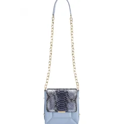 Aleksandra Badura - Candy Bag - Python & Calfskin Shoulder Bag - Sky Blue - Luxury High Quality Leather Bag - Avvenice