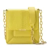 Aleksandra Badura - Candy Bag - Python & Calfskin Shoulder Bag - Yellow - Luxury High Quality Leather Bag - Avvenice