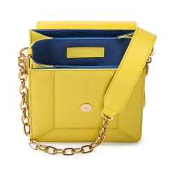 Aleksandra Badura - Candy Bag - Python & Calfskin Shoulder Bag - Yellow - Luxury High Quality Leather Bag - Avvenice