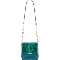 Aleksandra Badura - Candy Bag - Python & Calfskin Shoulder Bag - Deep Teal - Luxury High Quality Leather Bag - Avvenice