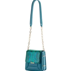 Aleksandra Badura - Candy Bag - Python & Calfskin Shoulder Bag - Deep Teal - Luxury High Quality Leather Bag - Avvenice