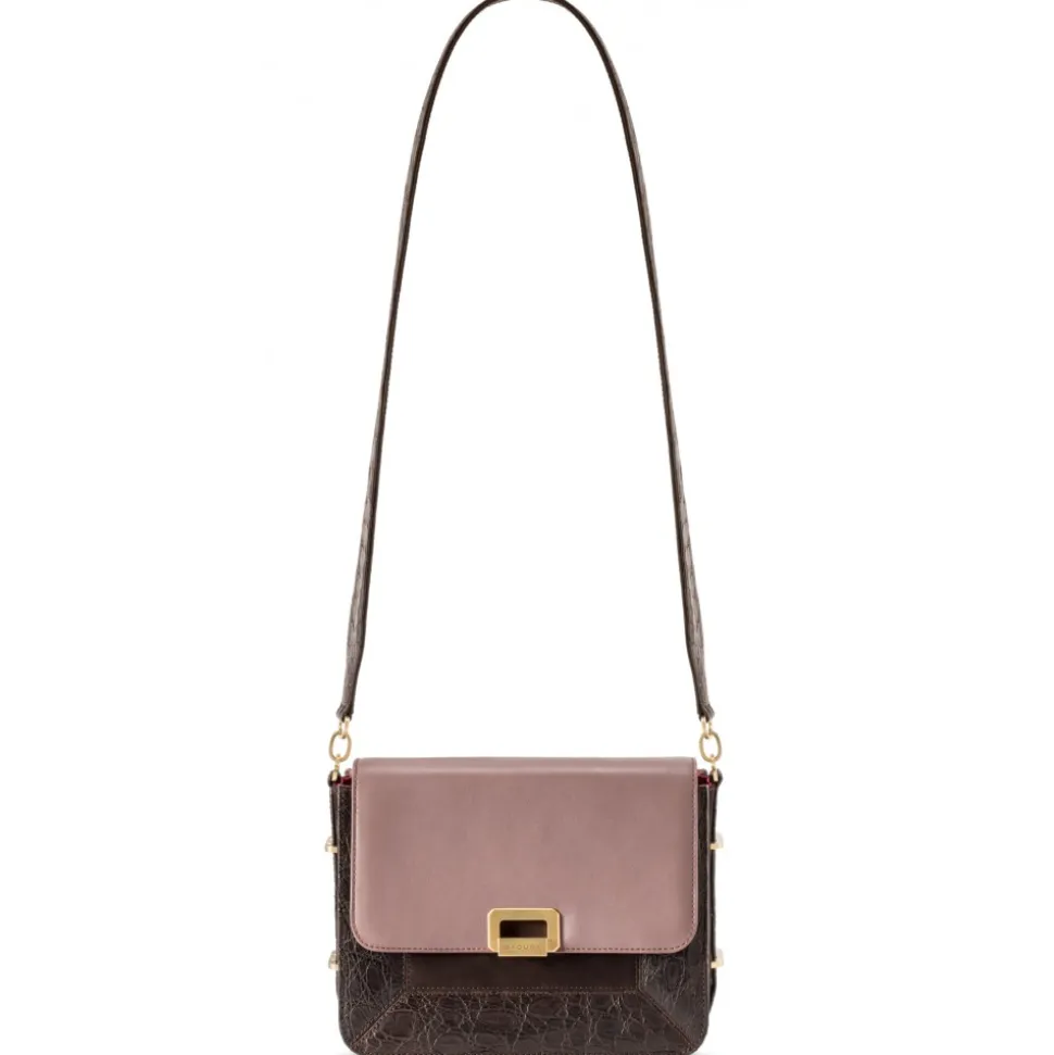 Aleksandra Badura - Candy Bag Large - Python & Calfskin Shoulder Bag - Cocoa - Luxury High Quality Leather Bag - Avvenice