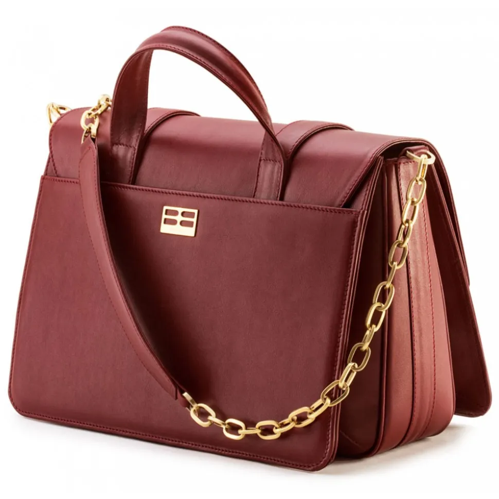 Aleksandra Badura - Candy Bag Postina - Calfskin Shoulder Bag - Marsala - Luxury High Quality Leather Bag - Avvenice
