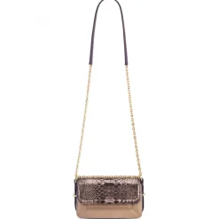 Aleksandra Badura - Candy Bag Mini - Python Shoulder Bag - Taupe & Purple - Luxury High Quality Leather Bag - Avvenice