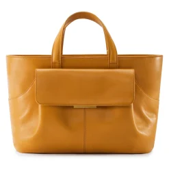 Aleksandra Badura - Cherie Bag - Calfskin Tote Bag - Pumpkin - Luxury High Quality Leather Bag - Avvenice
