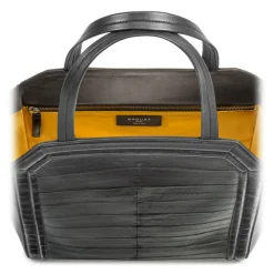 Aleksandra Badura - Clio Bag - Calfskin & Eel Bag - Carbon Black - Luxury High Quality Leather Bag - Avvenice