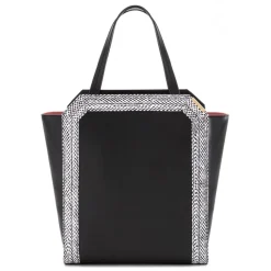 Aleksandra Badura - Clio Bag - Calfskin & Snake Bag - Onyx, Black & White - Luxury High Quality Leather Bag - Avvenice