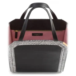 Aleksandra Badura - Clio Bag - Calfskin & Snake Bag - Onyx, Black & White - Luxury High Quality Leather Bag - Avvenice