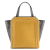 Aleksandra Badura - Clio Mini Bag - Calfskin & Python Shopper Bag - Mustard & Graphite - Luxury High Quality Leather Bag - Avvenice