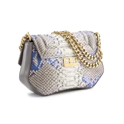 Aleksandra Badura - Etoile Mini Bag - Python Shoulder Bag - Grey & Iris - Luxury High Quality Leather Bag - Avvenice