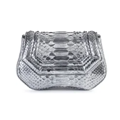 Aleksandra Badura - Etoile Mini Bag - Python Shoulder Bag - Silver - Luxury High Quality Leather Bag - Avvenice